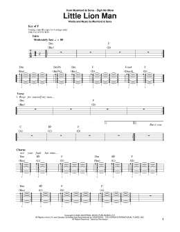 page one of Little Lion Man (Banjo Tab)