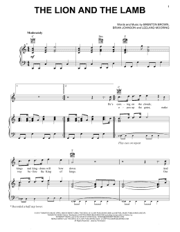 page one of The Lion And The Lamb (Piano, Vocal & Guitar Chords (Right-Hand Melody))