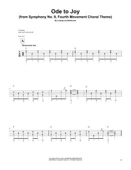 page one of Ode To Joy (Banjo Tab)