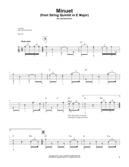 page one of Minuet (Banjo Tab)