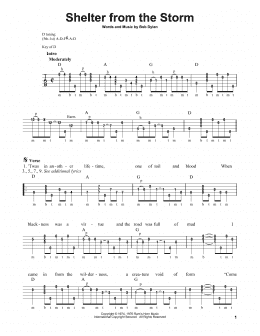 page one of Shelter From The Storm (Banjo Tab)