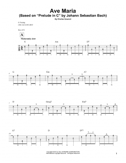 page one of Ave Maria (Banjo Tab)