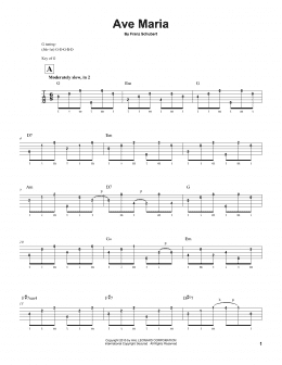 page one of Ave Maria (Banjo Tab)