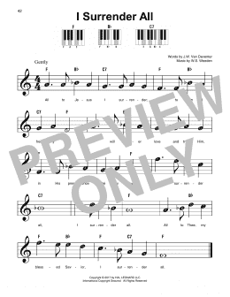 page one of I Surrender All (Super Easy Piano)