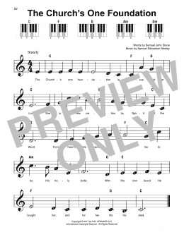 page one of The Church's One Foundation (Super Easy Piano)