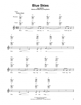 page one of Blue Skies (Banjo Tab)