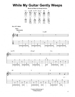 page one of While My Guitar Gently Weeps (Banjo Tab)