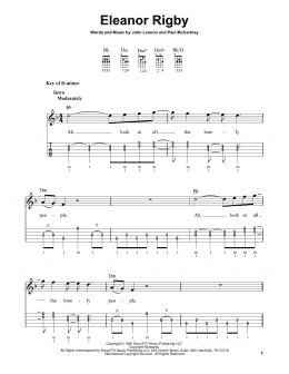 page one of Eleanor Rigby (Banjo Tab)