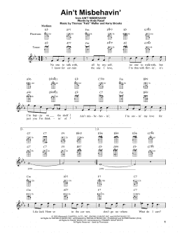 page one of Ain't Misbehavin' (Banjo Tab)