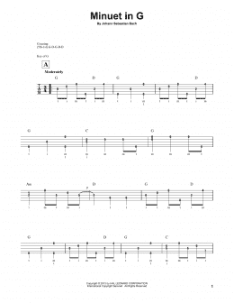 page one of Minuet In G (Banjo Tab)