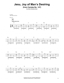 page one of Jesu, Joy Of Man's Desiring (Banjo Tab)