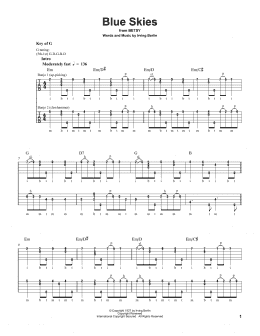 page one of Blue Skies (Banjo Tab)