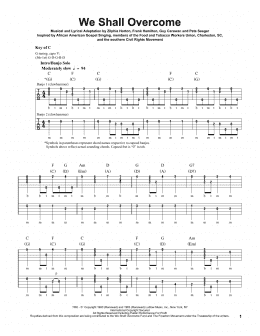 page one of We Shall Overcome (Banjo Tab)