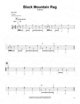 page one of Black Mountain Rag (Banjo Tab)