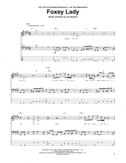 page one of Foxey Lady (Bass Guitar Tab)