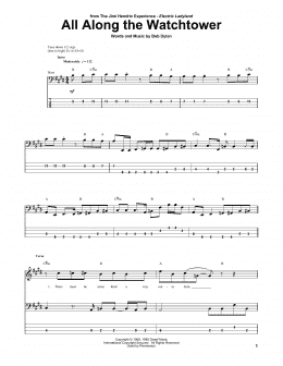 page one of All Along The Watchtower (Bass Guitar Tab)