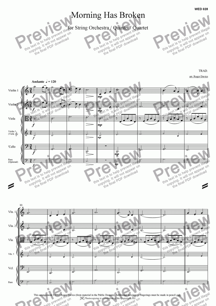 Morning Has Broken Download Sheet Music Pdf File