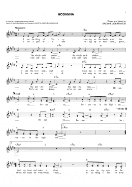 page one of Hosanna (Lead Sheet / Fake Book)