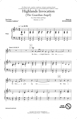 page one of Highlands Invocation (4-Part Choir)