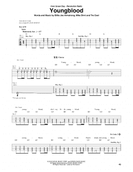 page one of Youngblood (Guitar Rhythm Tab)