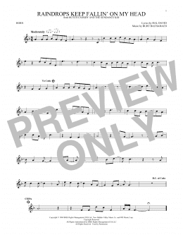 page one of Raindrops Keep Fallin' On My Head (French Horn Solo)