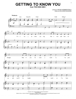 page one of Getting To Know You (Piano & Vocal)