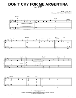 page one of Don't Cry For Me Argentina (Piano & Vocal)