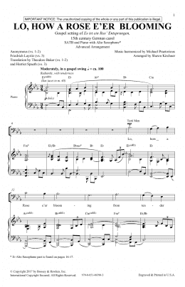 page one of Lo, How A Rose E'er Blooming (SATB Choir)