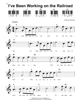 page one of I've Been Working On The Railroad (Super Easy Piano)