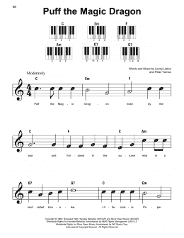 page one of Puff The Magic Dragon (Super Easy Piano)