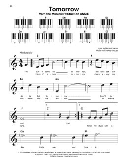 page one of Tomorrow (Super Easy Piano)