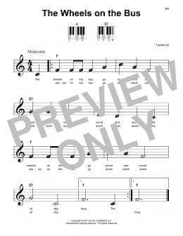 page one of The Wheels On The Bus (Super Easy Piano)