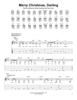 page one of Merry Christmas, Darling (Easy Guitar Tab)