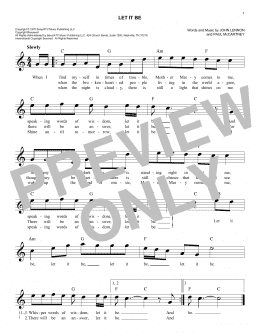 page one of Let It Be (Easy Lead Sheet / Fake Book)