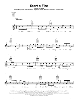 page one of Start A Fire (from La La Land) (Ukulele)