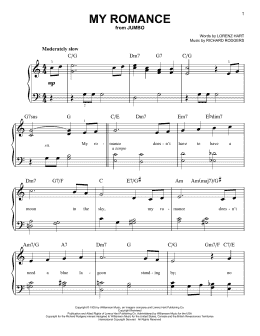 page one of My Romance (Very Easy Piano)