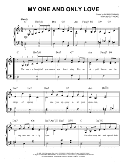 page one of My One And Only Love (Very Easy Piano)