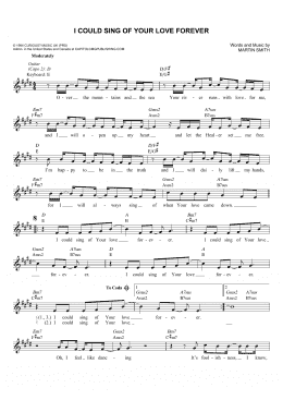 page one of I Could Sing Of Your Love Forever (Lead Sheet / Fake Book)