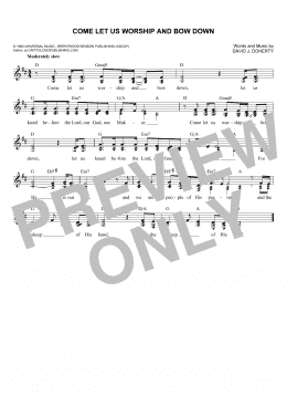 page one of Come Let Us Worship And Bow Down (Lead Sheet / Fake Book)