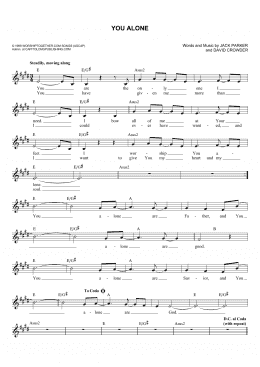 page one of You Alone (Lead Sheet / Fake Book)