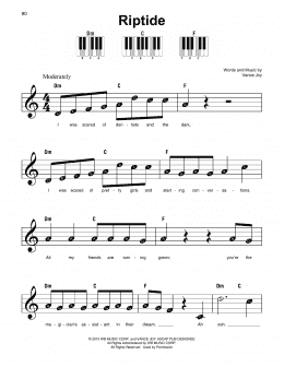 page one of Riptide (Super Easy Piano)