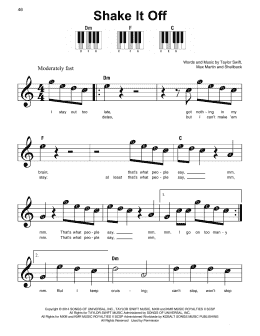 page one of Shake It Off (Super Easy Piano)