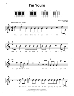 page one of I'm Yours (Super Easy Piano)