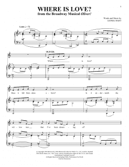 page one of Where Is Love? (Piano & Vocal)