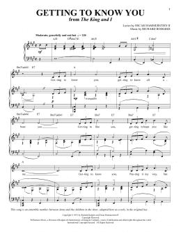 page one of Getting To Know You (Piano & Vocal)