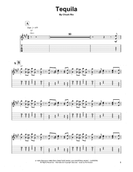 page one of Tequila (Guitar Tab (Single Guitar))