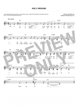 page one of Holy Ground (Lead Sheet / Fake Book)