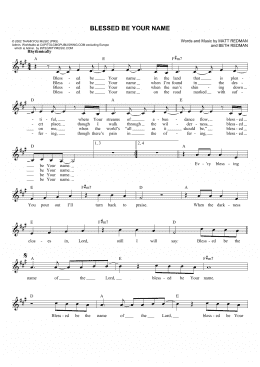 page one of Blessed Be Your Name (Lead Sheet / Fake Book)