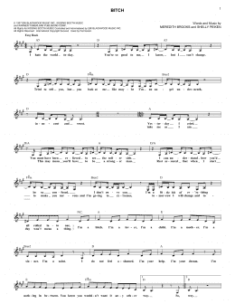 page one of Bitch (Lead Sheet / Fake Book)