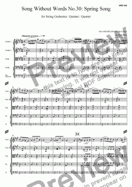 page one of Song Without Words No.30 - Spring Song Op.62 No.6